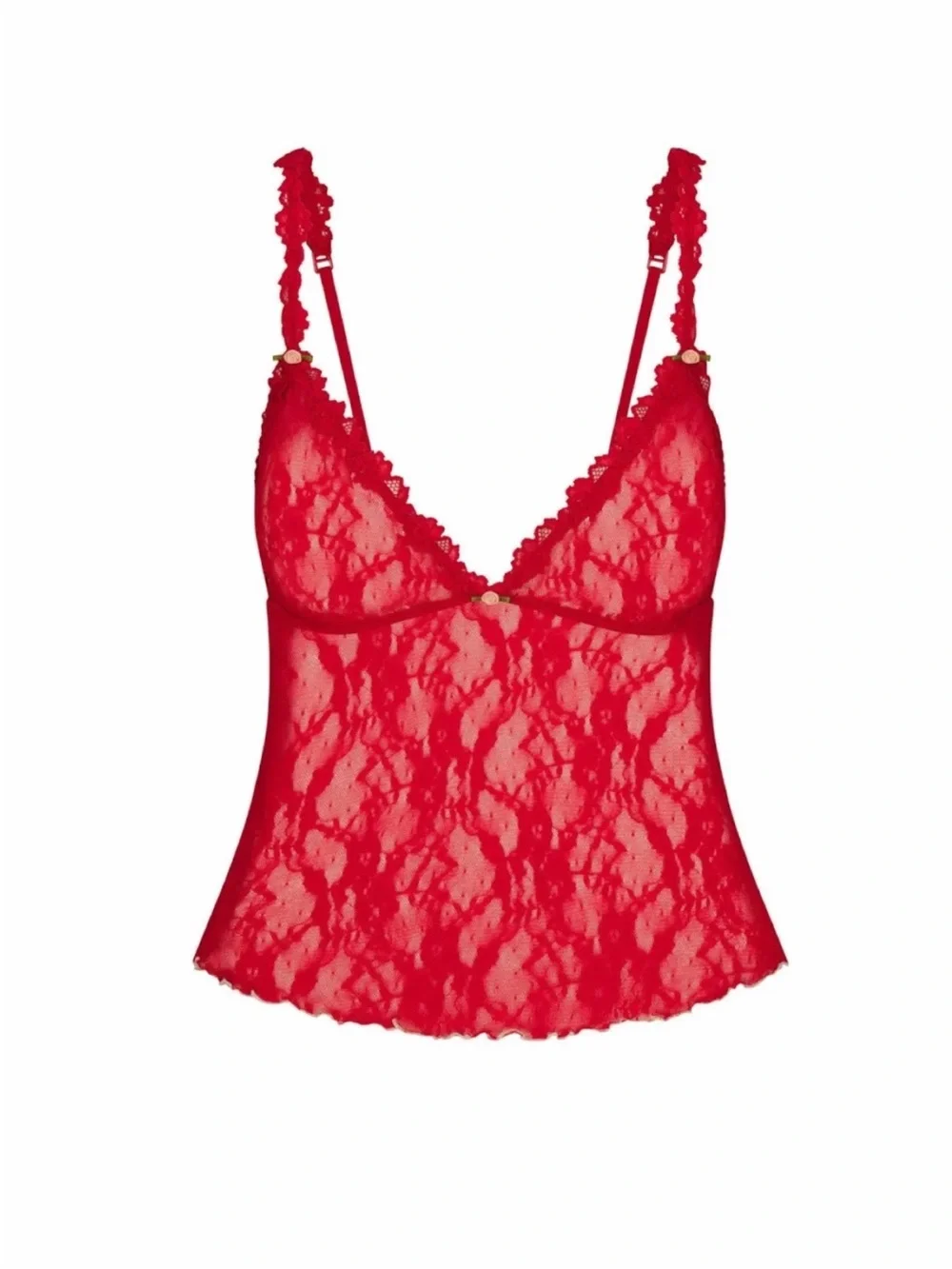 SKIMS NWOT Stretch Lace Triangle Cami - Red